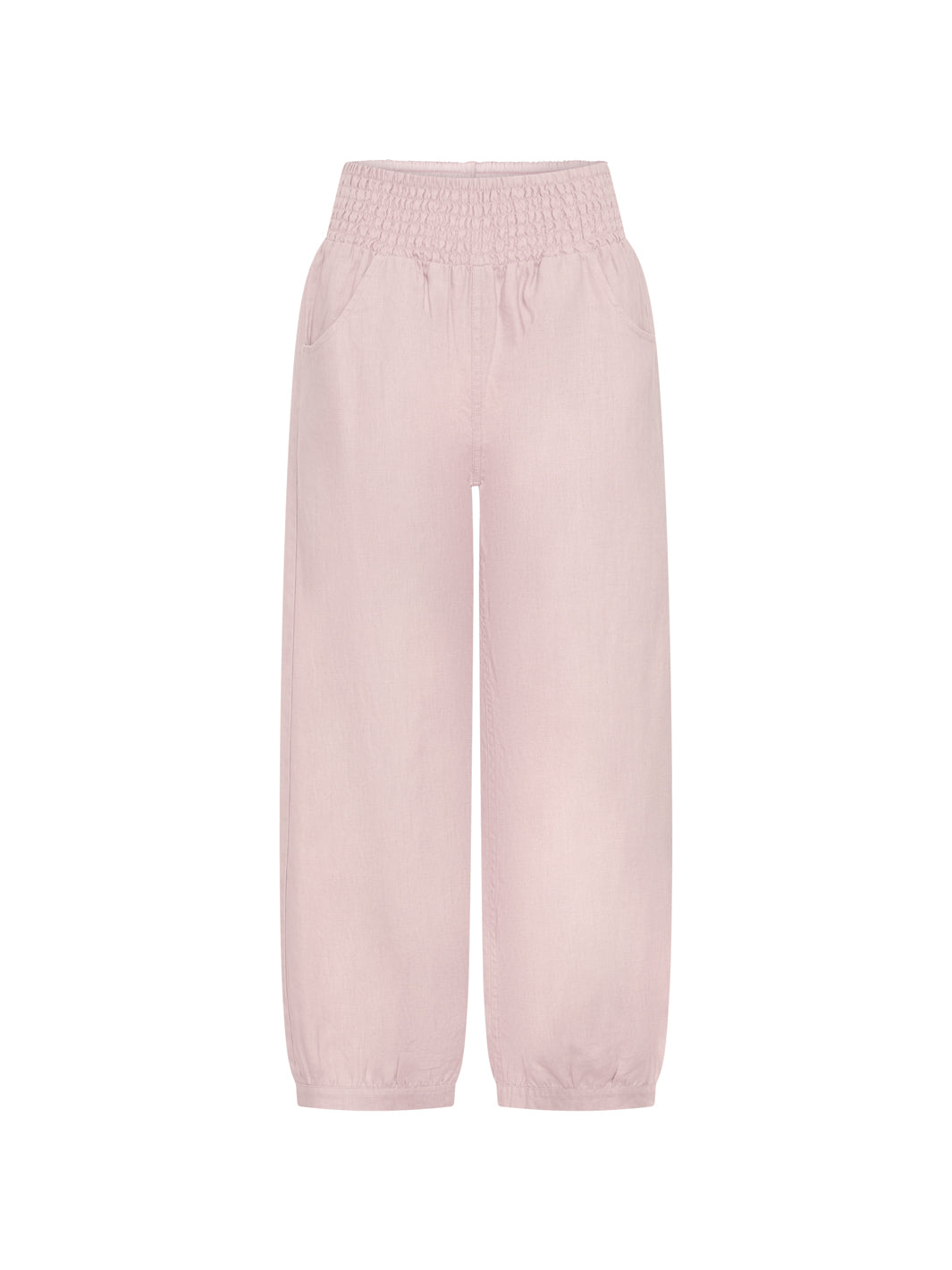 Pink pants on a white background.