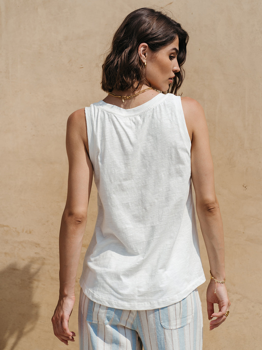 Soleil Cotton Tank Top Ivory