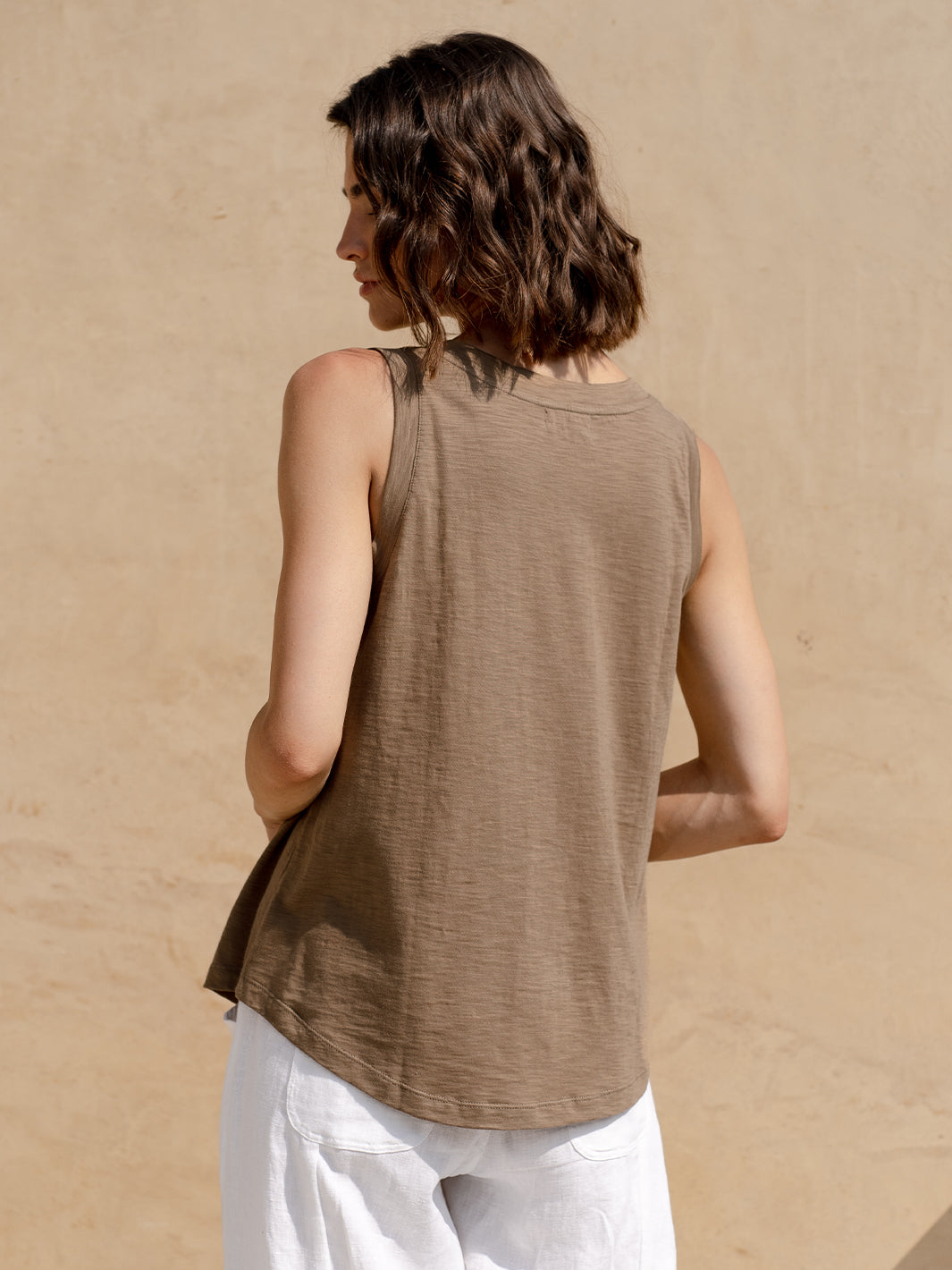 Soleil Cotton Tank Top Cinnamon