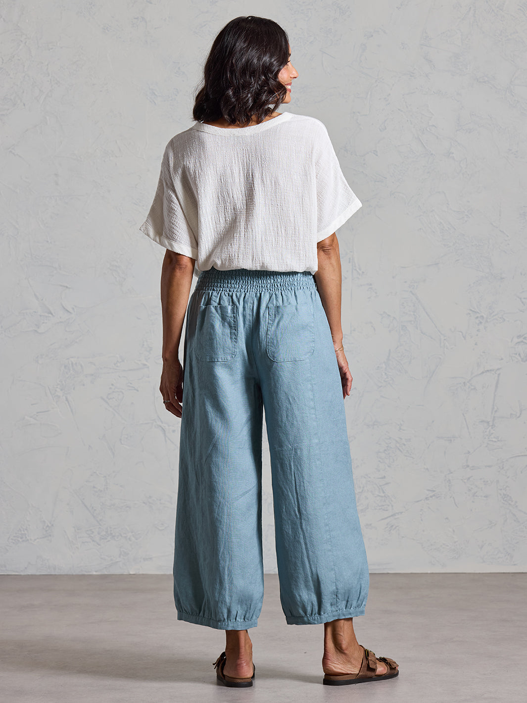 Sadhu French Linen Pants Tahiti Blue