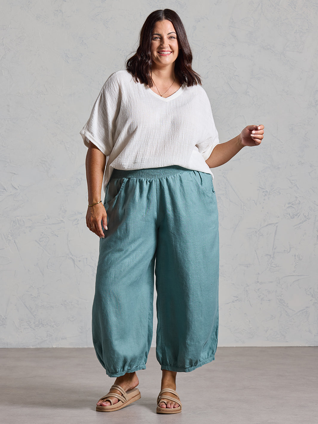 Sadhu French Linen Pants Tahiti Blue