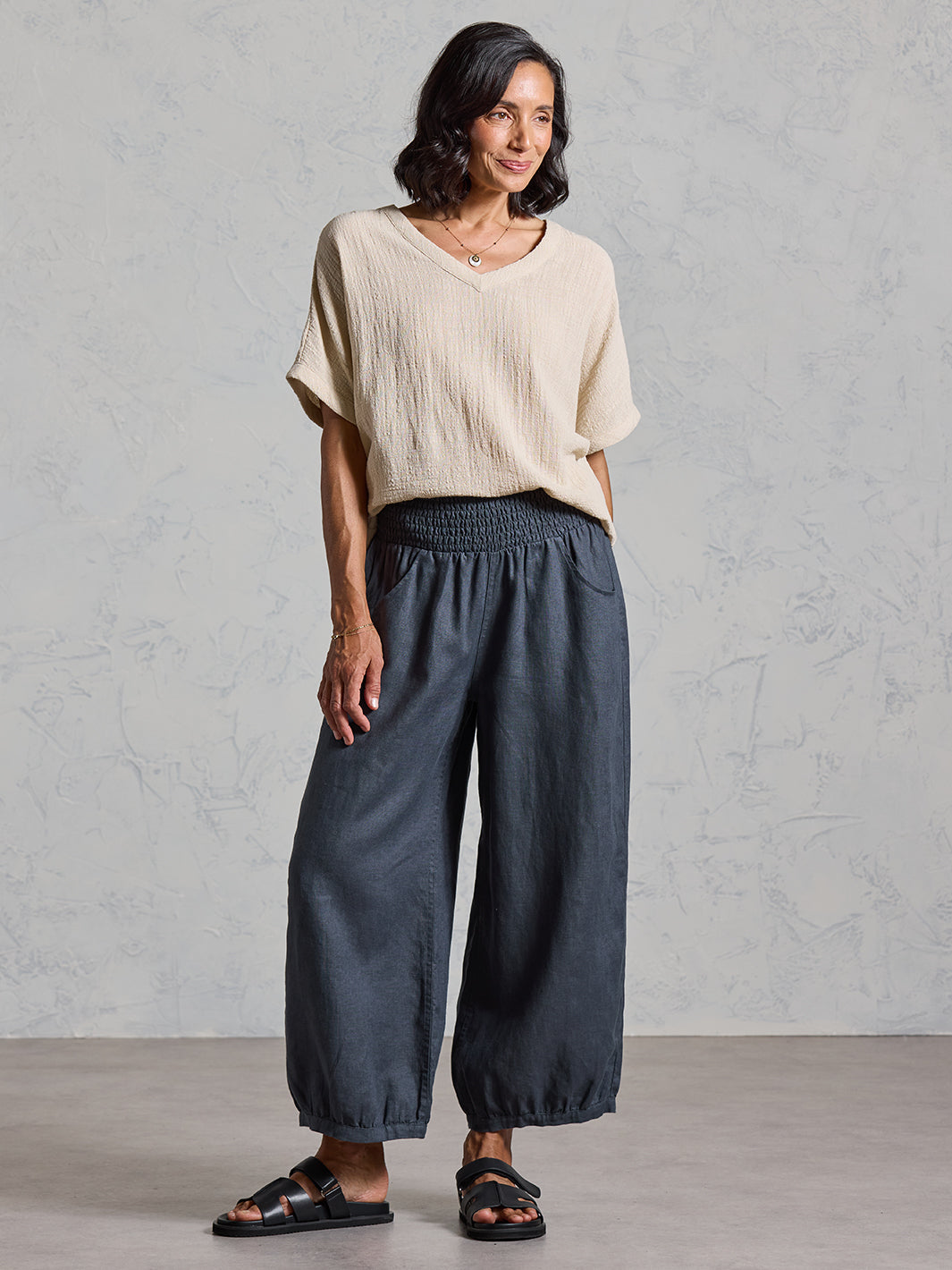 Sadhu French Linen Pants Charcoal