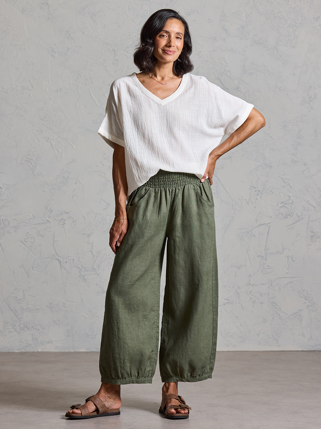 Sadhu French Linen Pants Olive | Soft Olive Linen Pants – Nomad
