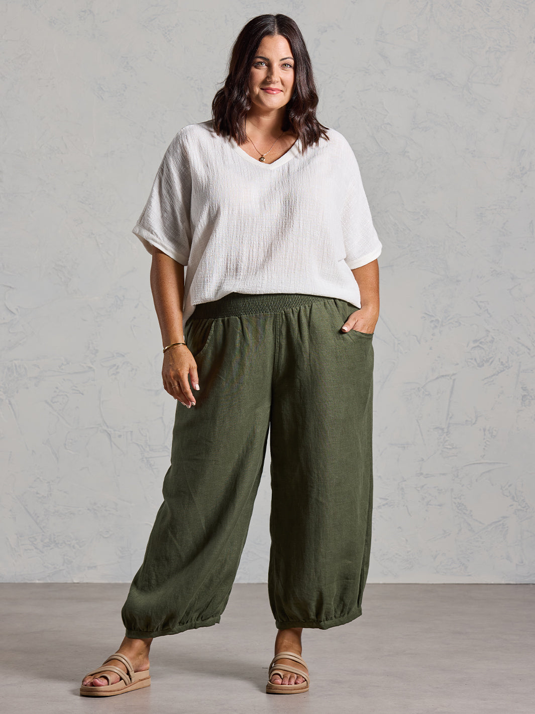 Sadhu French Linen Pants Olive | Soft Olive Linen Pants – Nomad