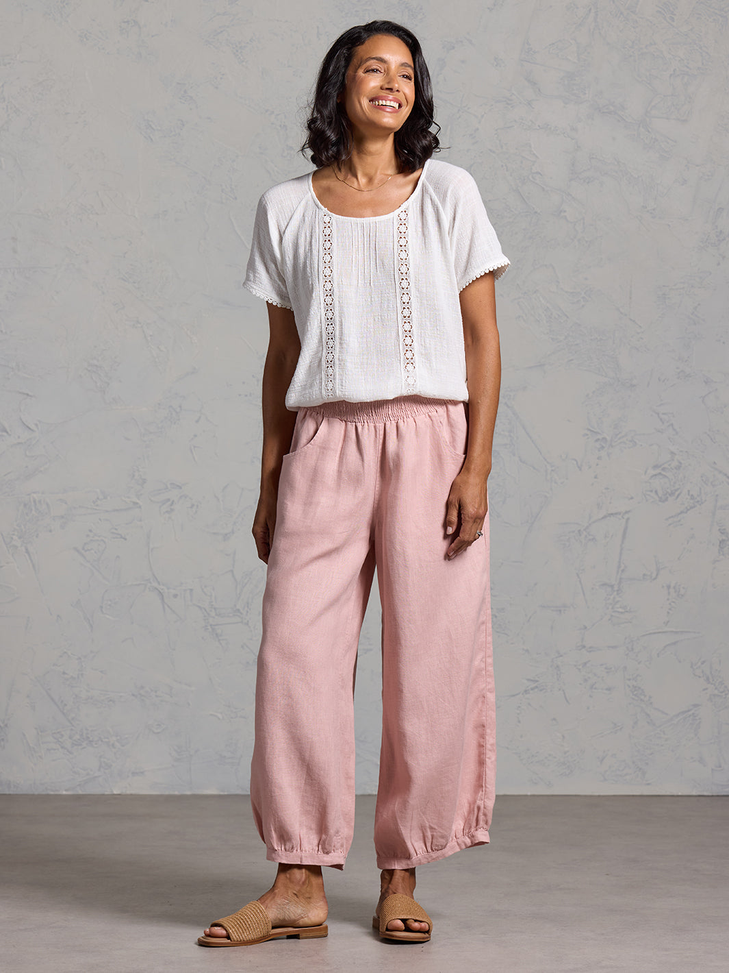 Sadhu French Linen Pants White