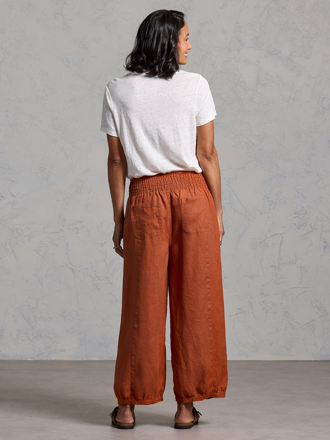Sadhu French Linen Pants Rust | Soft Orange Rust Linen Pants
