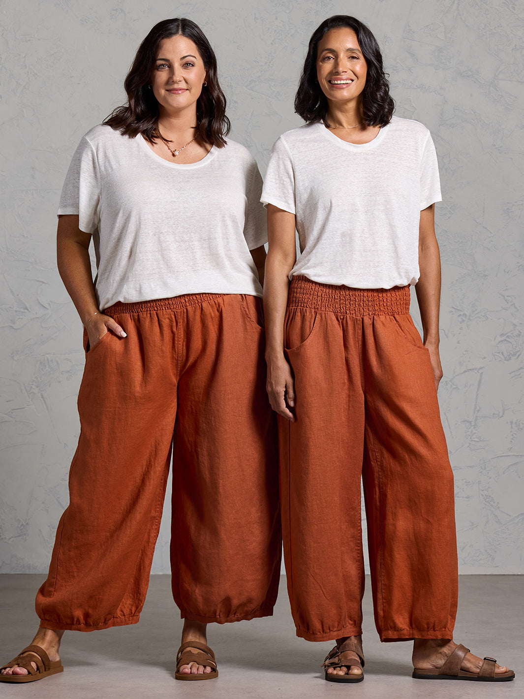 Sadhu French Linen Pants Rust | Soft Orange Rust Linen Pants