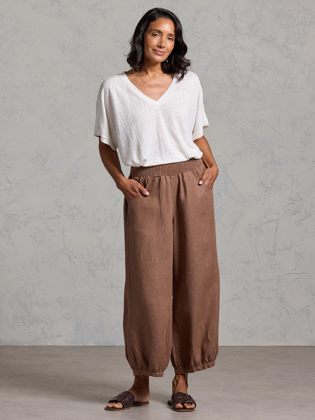 Sadhu French Linen Pants Cinnamon | Linen Pants – Nomad the Label US