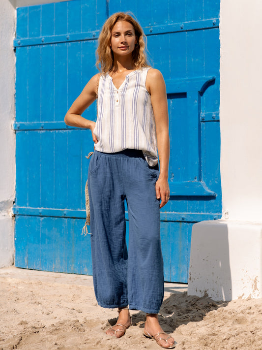 Sadhu Cotton Pants Aegean Blue