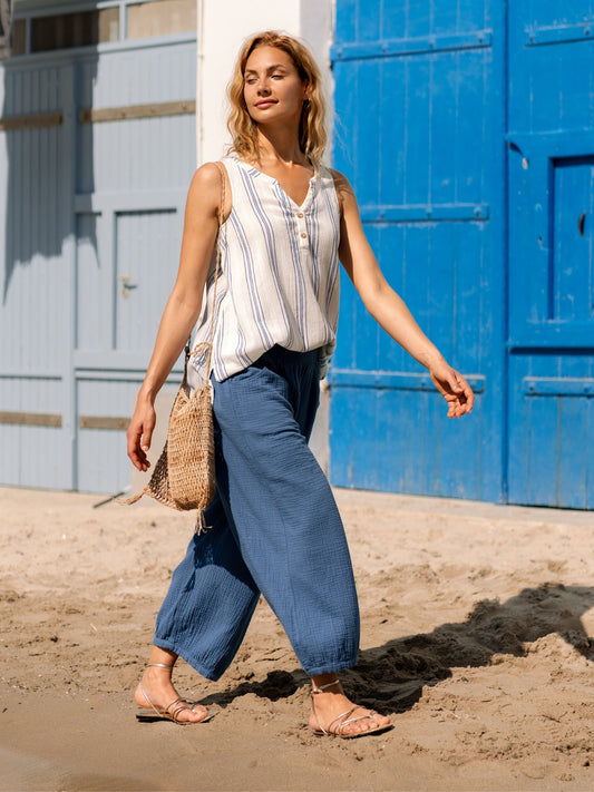 Sadhu Cotton Pants Aegean Blue