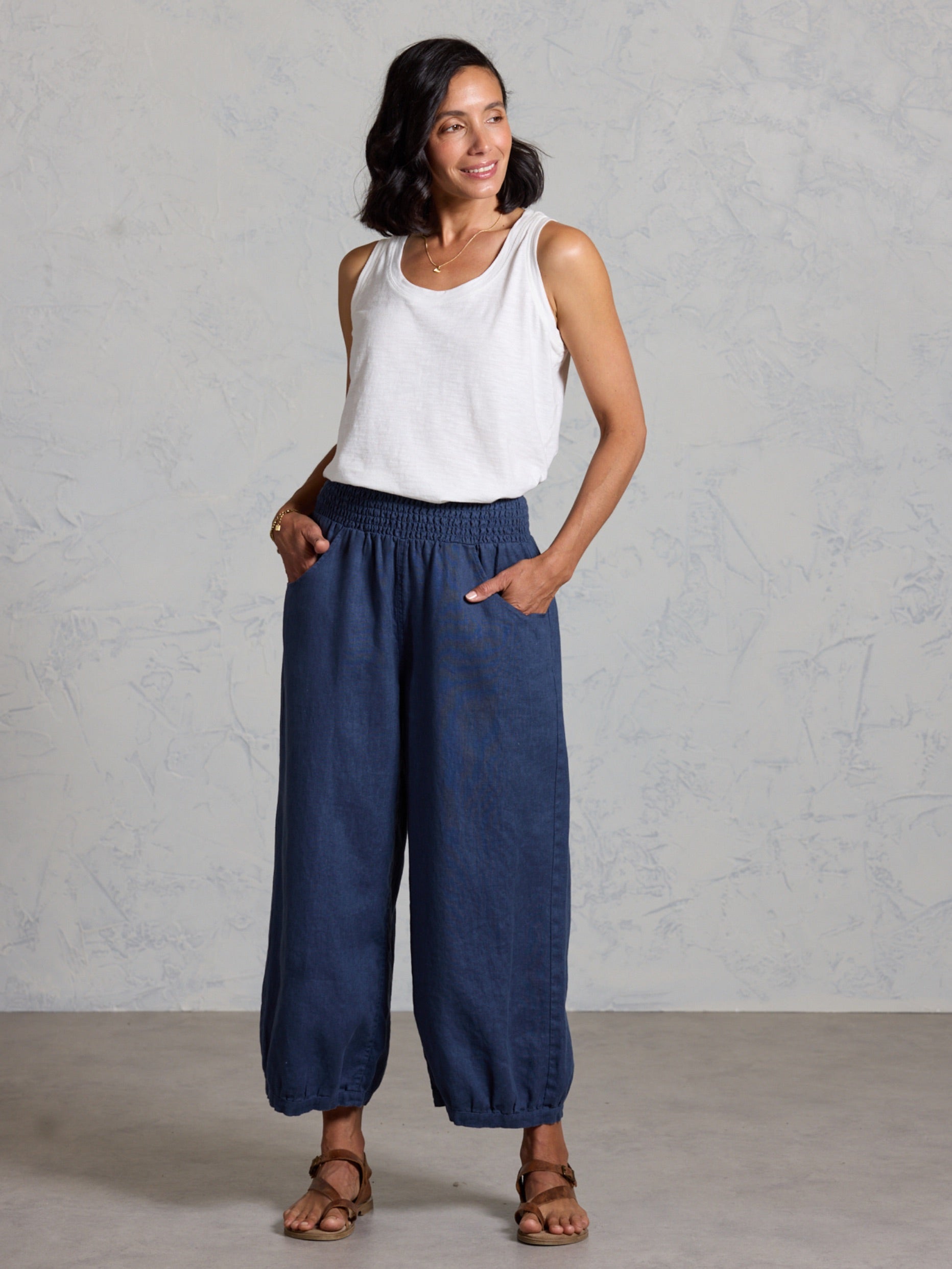 Sadhu French Linen Pants Navy – Nomad the Label US
