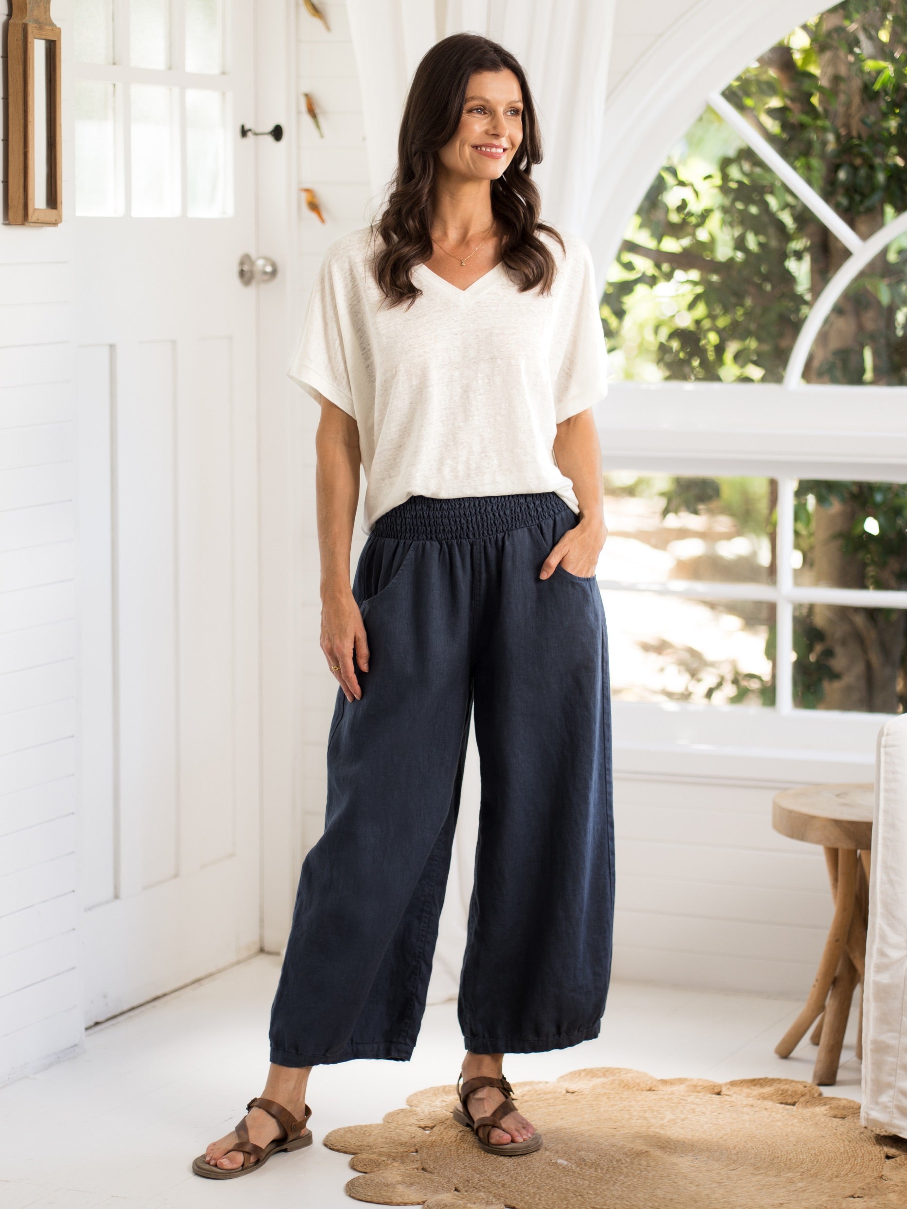 Sadhu French Linen Pants Navy – Nomad the Label US