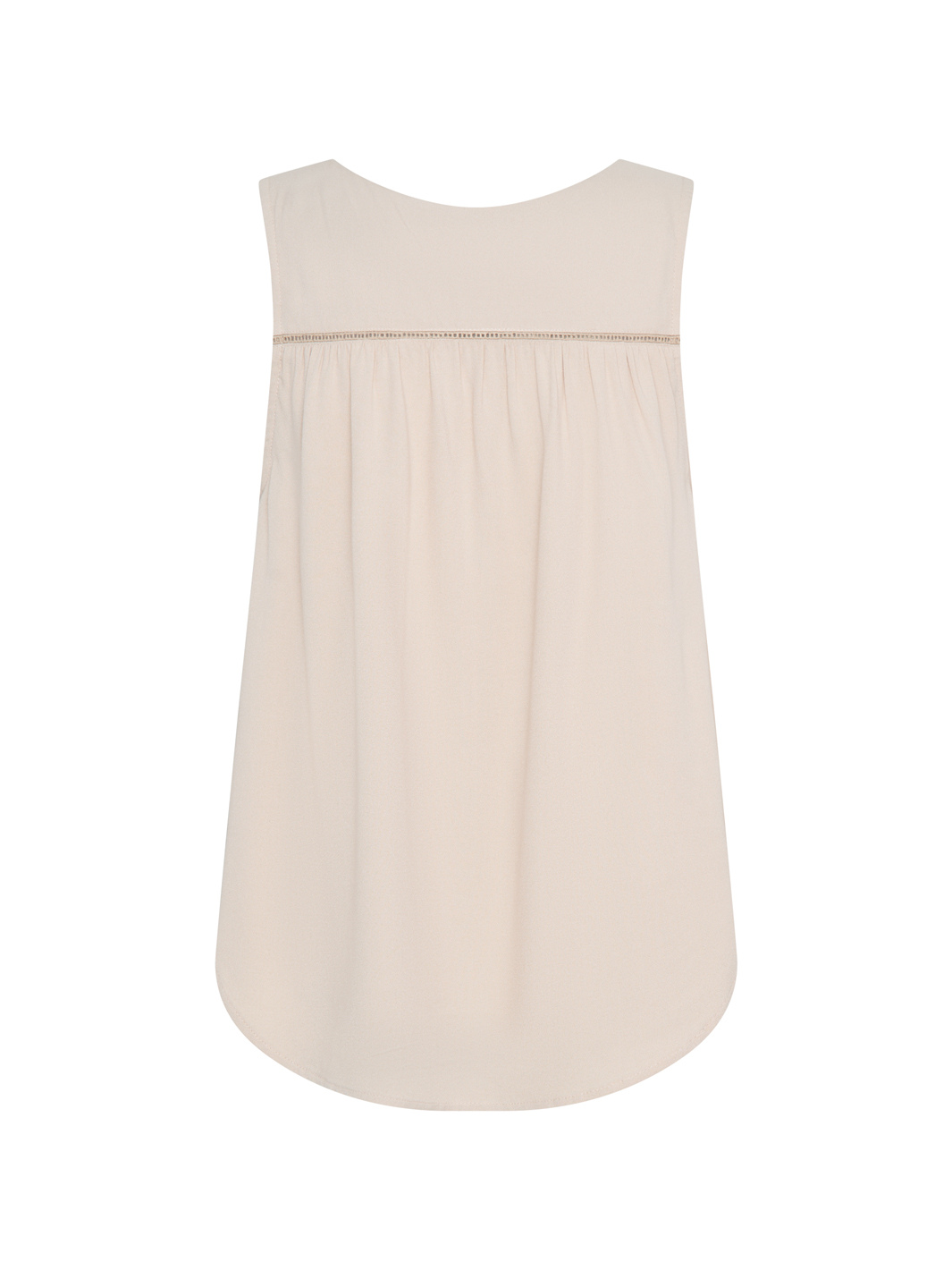 Beige sleeveless dress on a white background