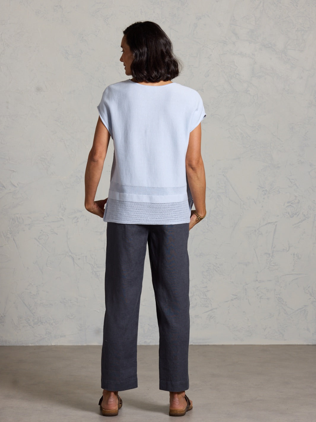 Sundown Cotton Knit Top Serene Blue