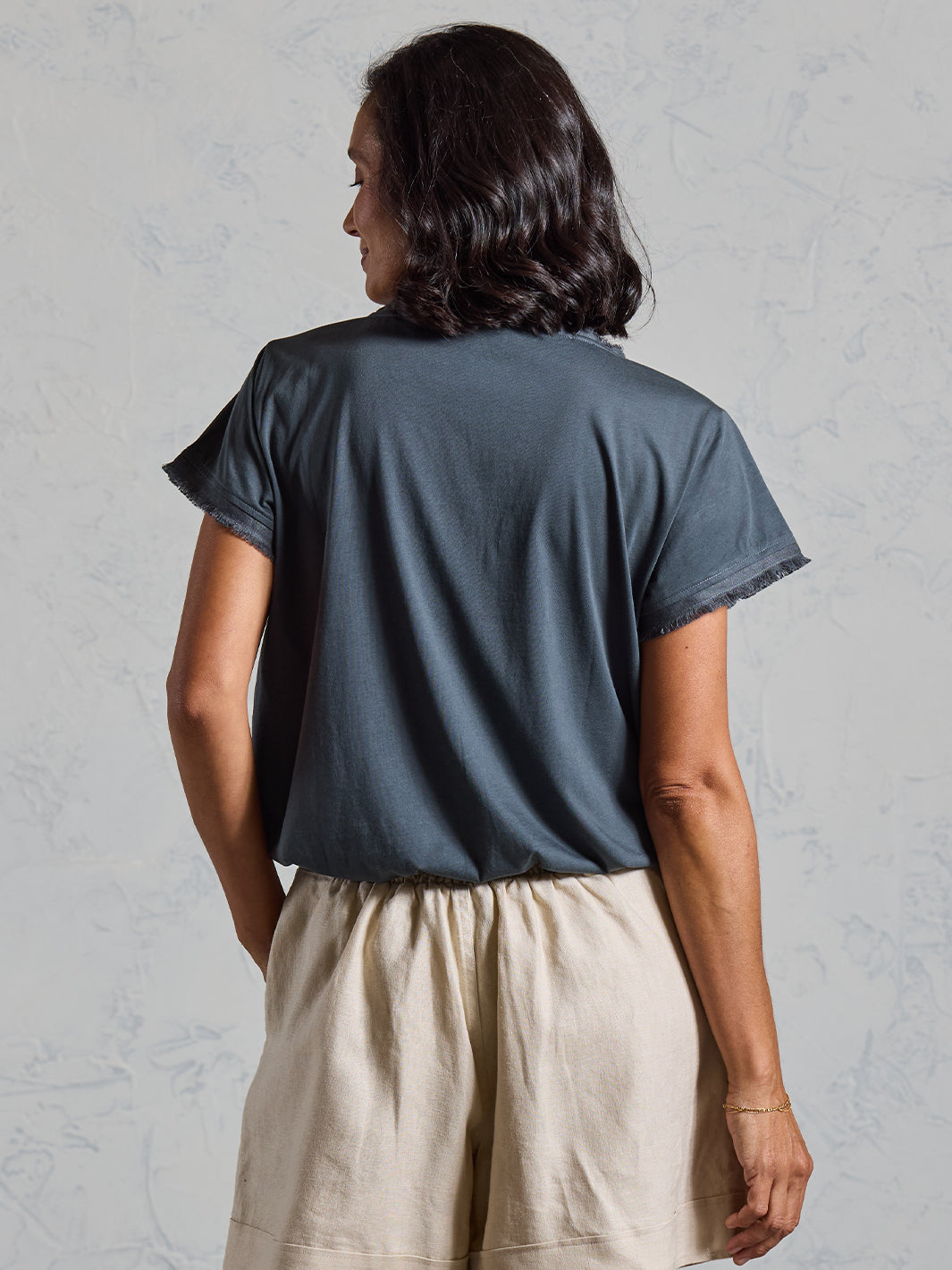 Vivre French Linen and Cotton Blouse Charcoal