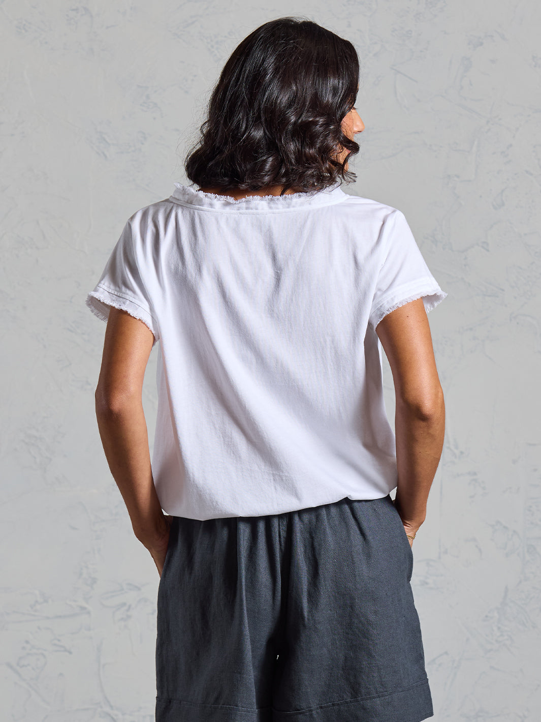 Vivre French Linen and Cotton Blouse White