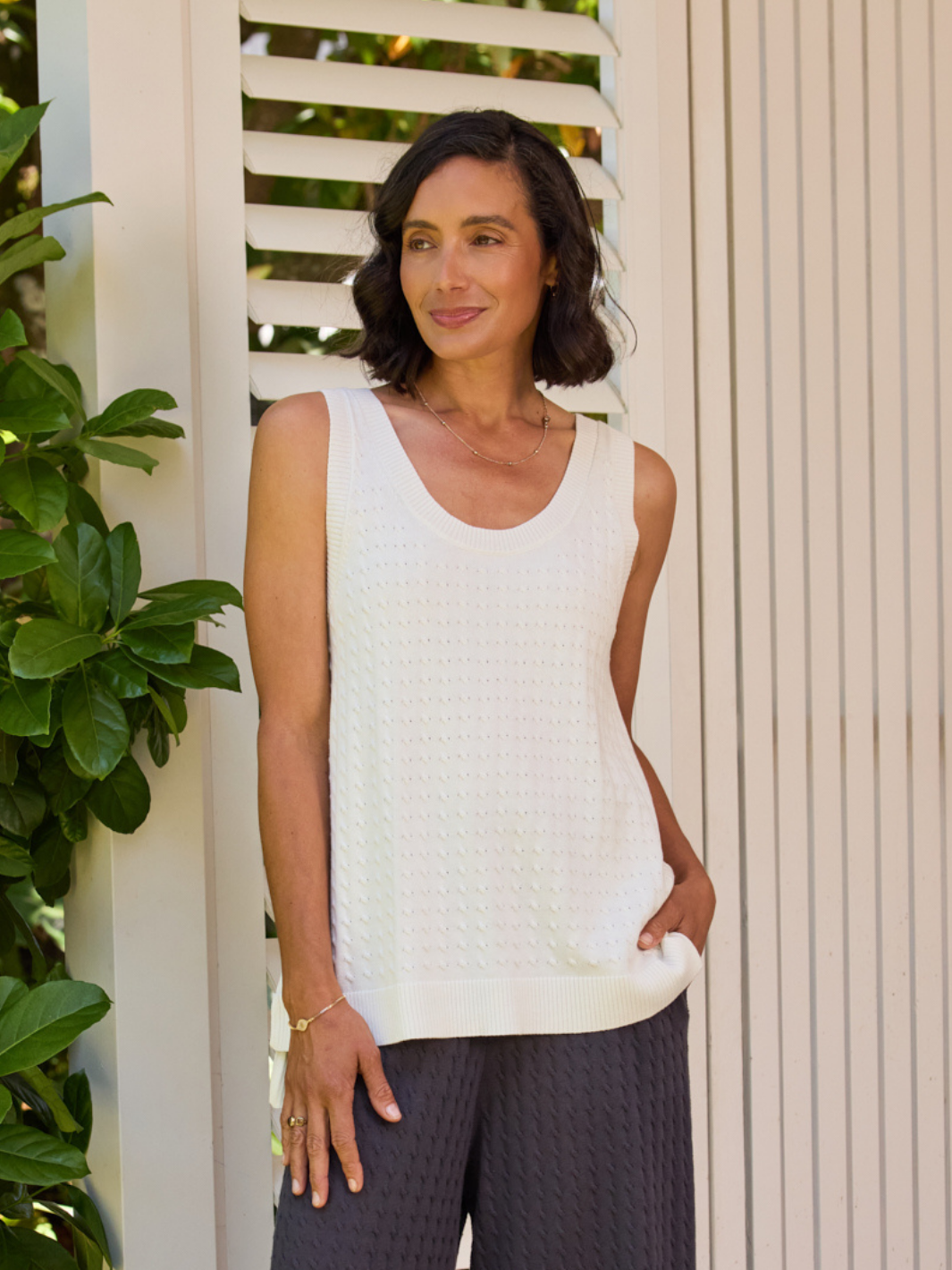 Matilda Cotton Knit Top Coconut