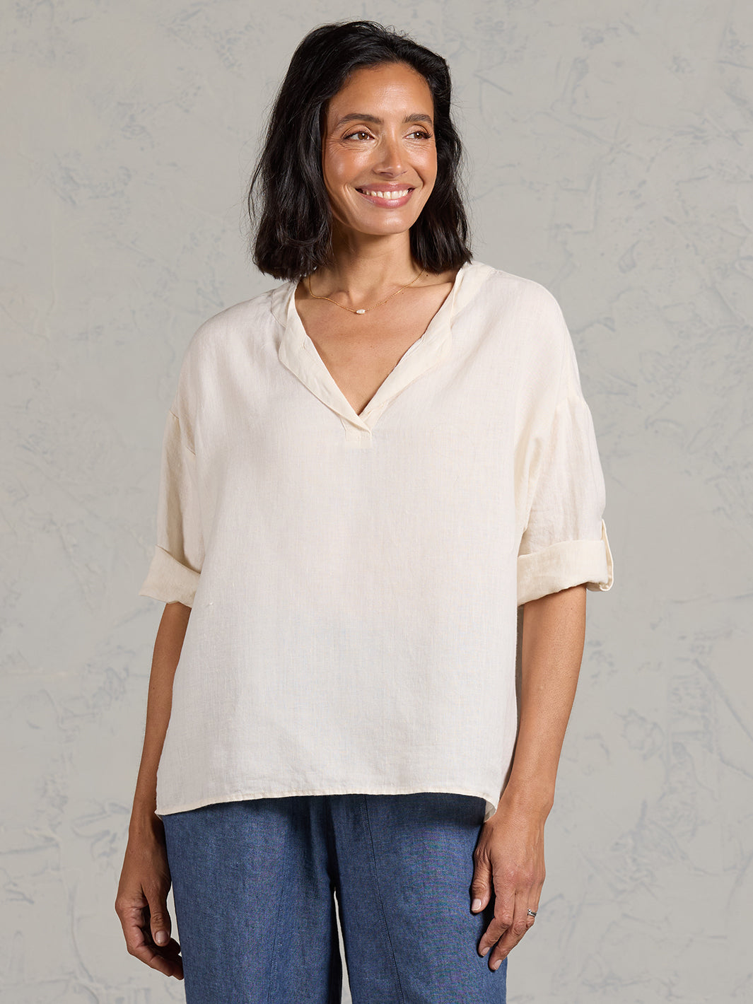Arya French Linen Shirt Vanilla
