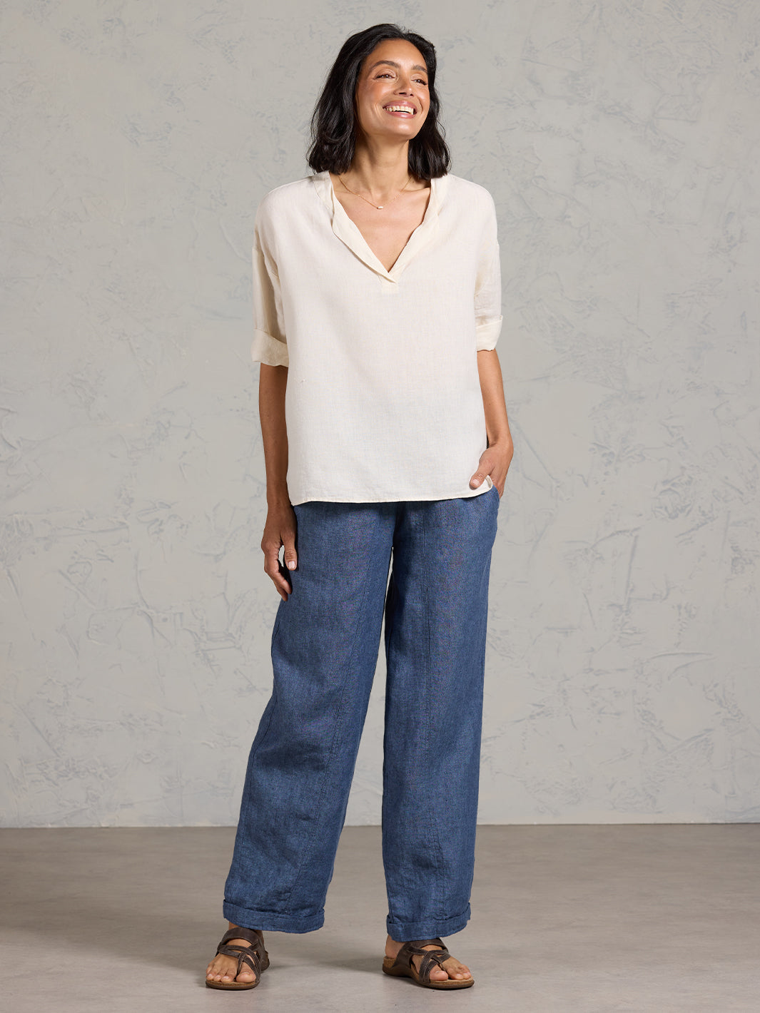 Arya French Linen Shirt Vanilla