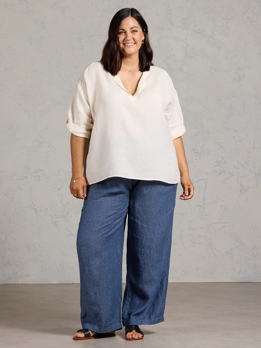 Arya French Linen Shirt Vanilla