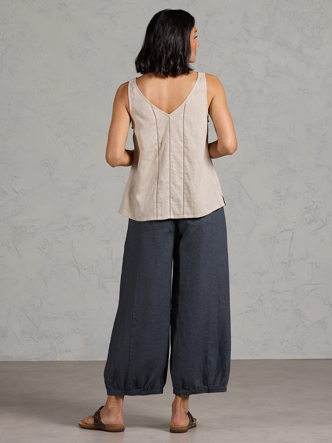 Giana French Linen Top Almond
