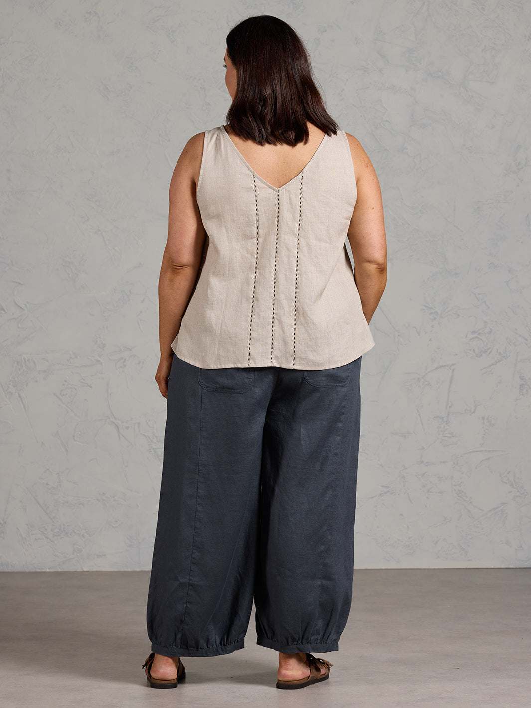 Giana French Linen Top Almond