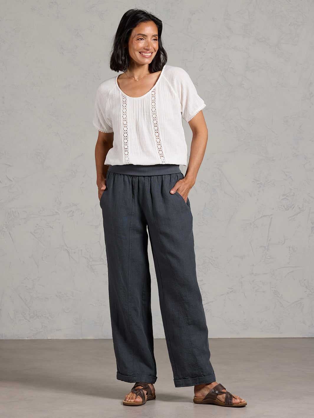 Goa French Linen Pants Charcoal