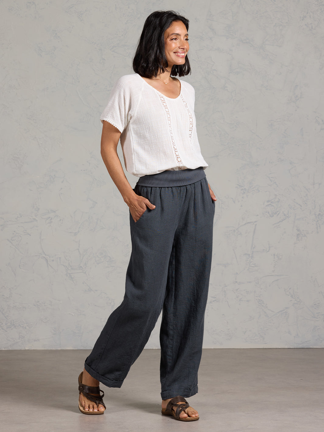 Goa French Linen Pants Charcoal