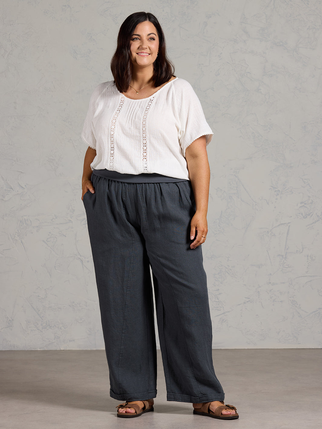 Goa French Linen Pants Charcoal