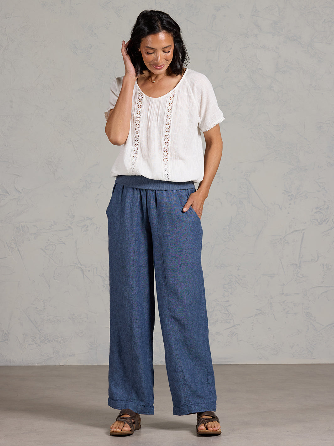 Goa French Linen Pants Pacific Blue