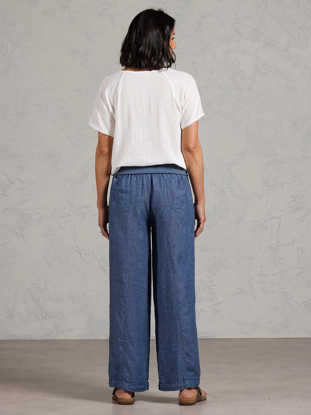 Goa French Linen Pants Pacific Blue