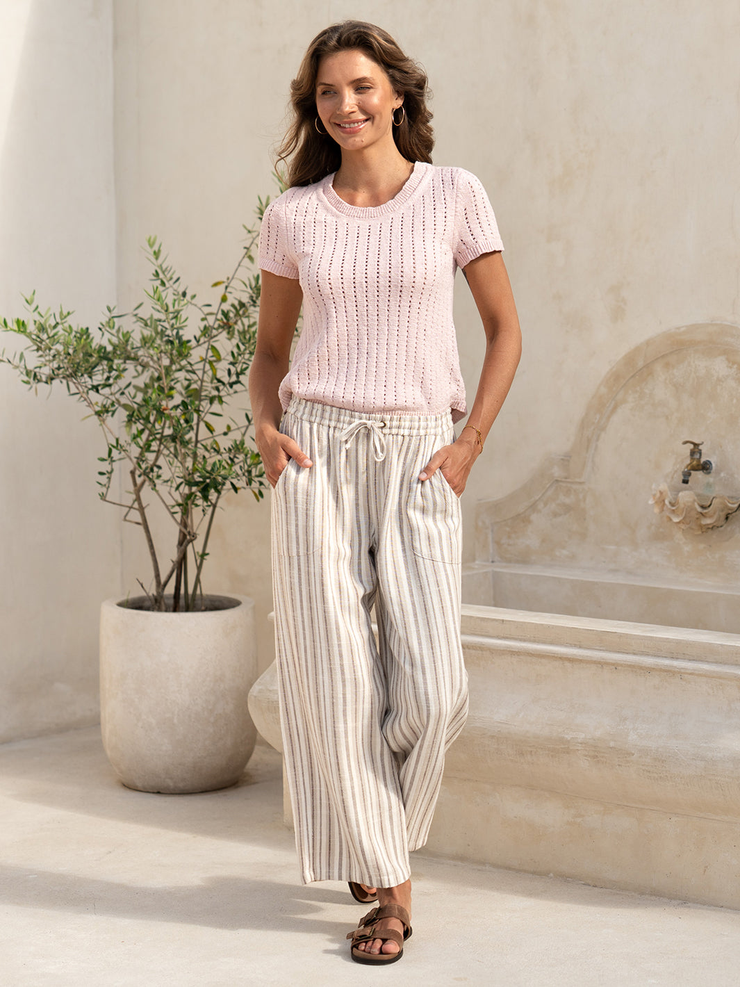 Jolie Linen Blend Pants Driftwood – Nomad the Label US