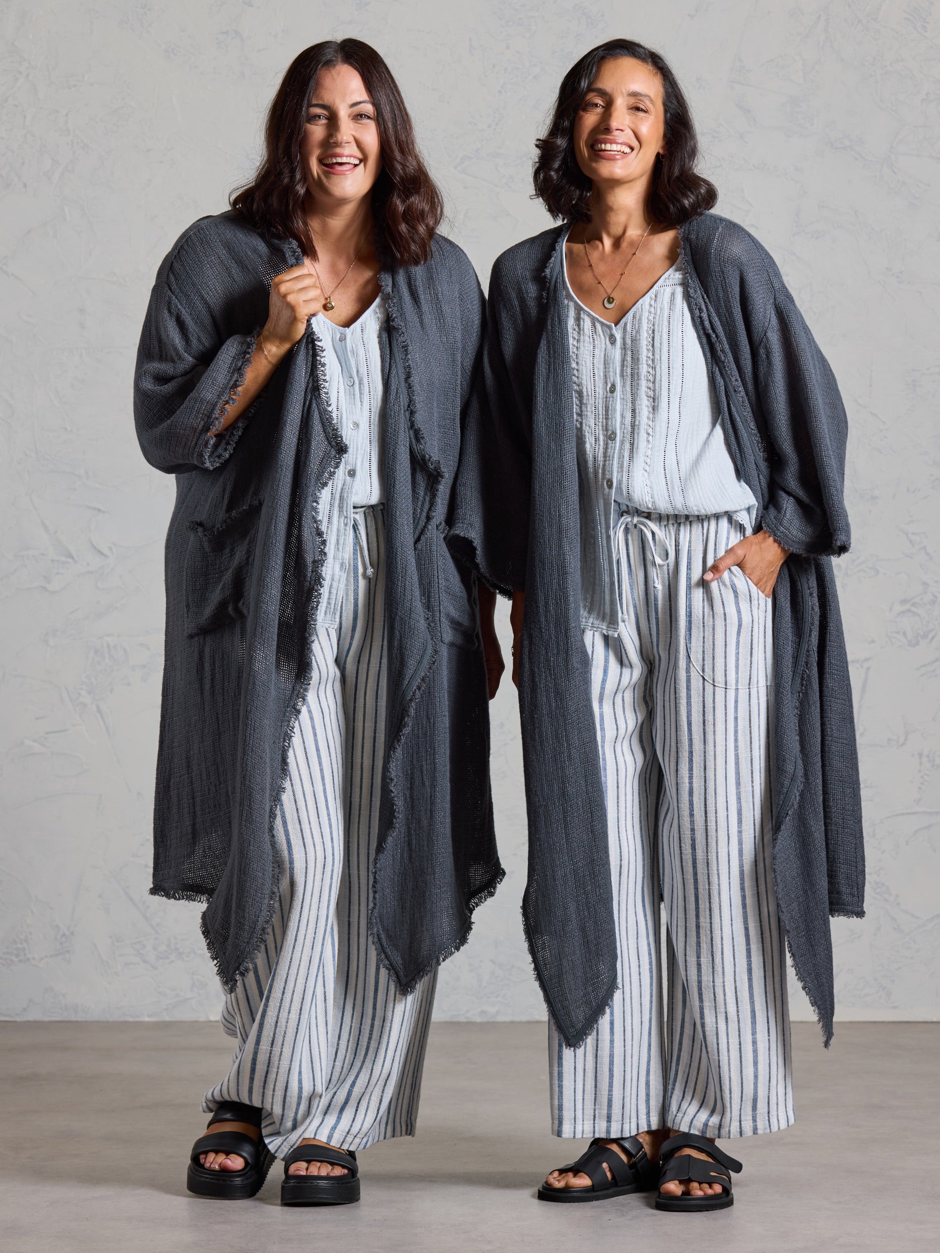 Laguna French Linen Kimono Charcoal – Nomad the Label US
