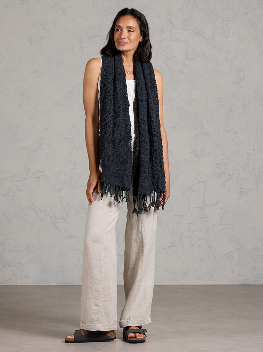Lakshmi Cotton Scarf Charcoal