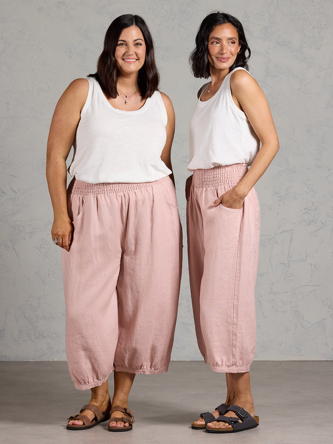 Marrakech French Linen Cropped Pants Dusty Pink – Nomad the Label US