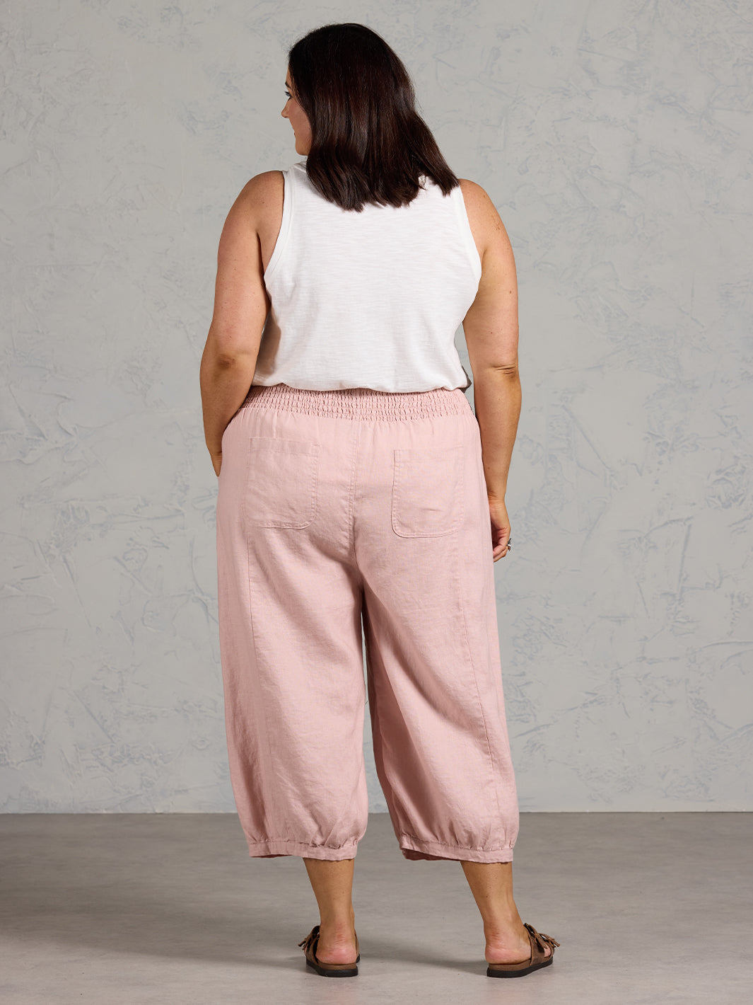 Marrakech French Linen Cropped Pants Dusty Pink – Nomad the Label US
