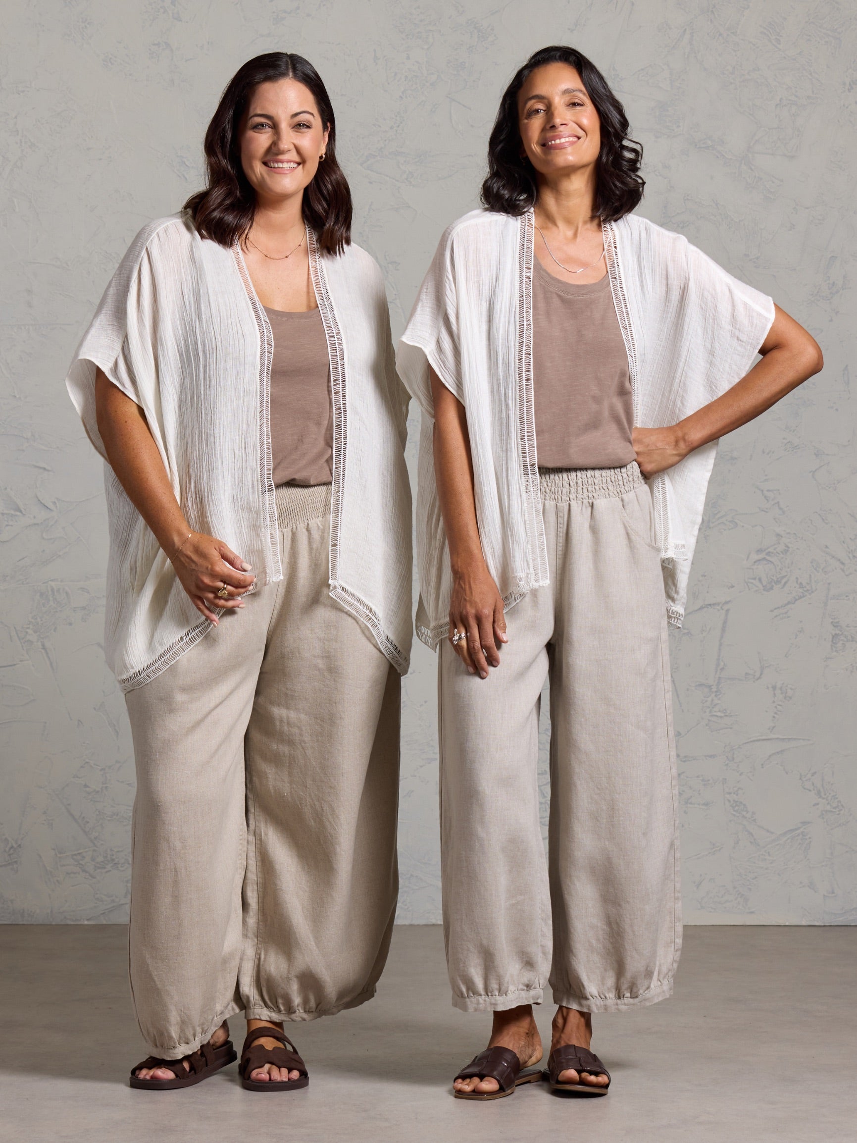 KIMINORI MORISHITA リネン レザー ベスト 52 Rhea French Linen Kimono Coconut – Nomad the Label US