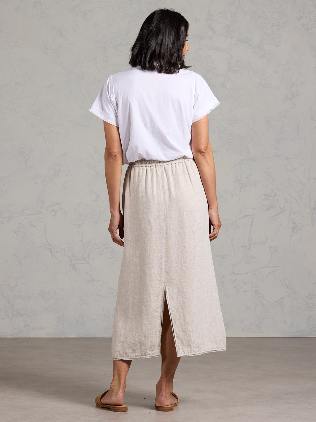 Rosa French Linen Skirt Ash