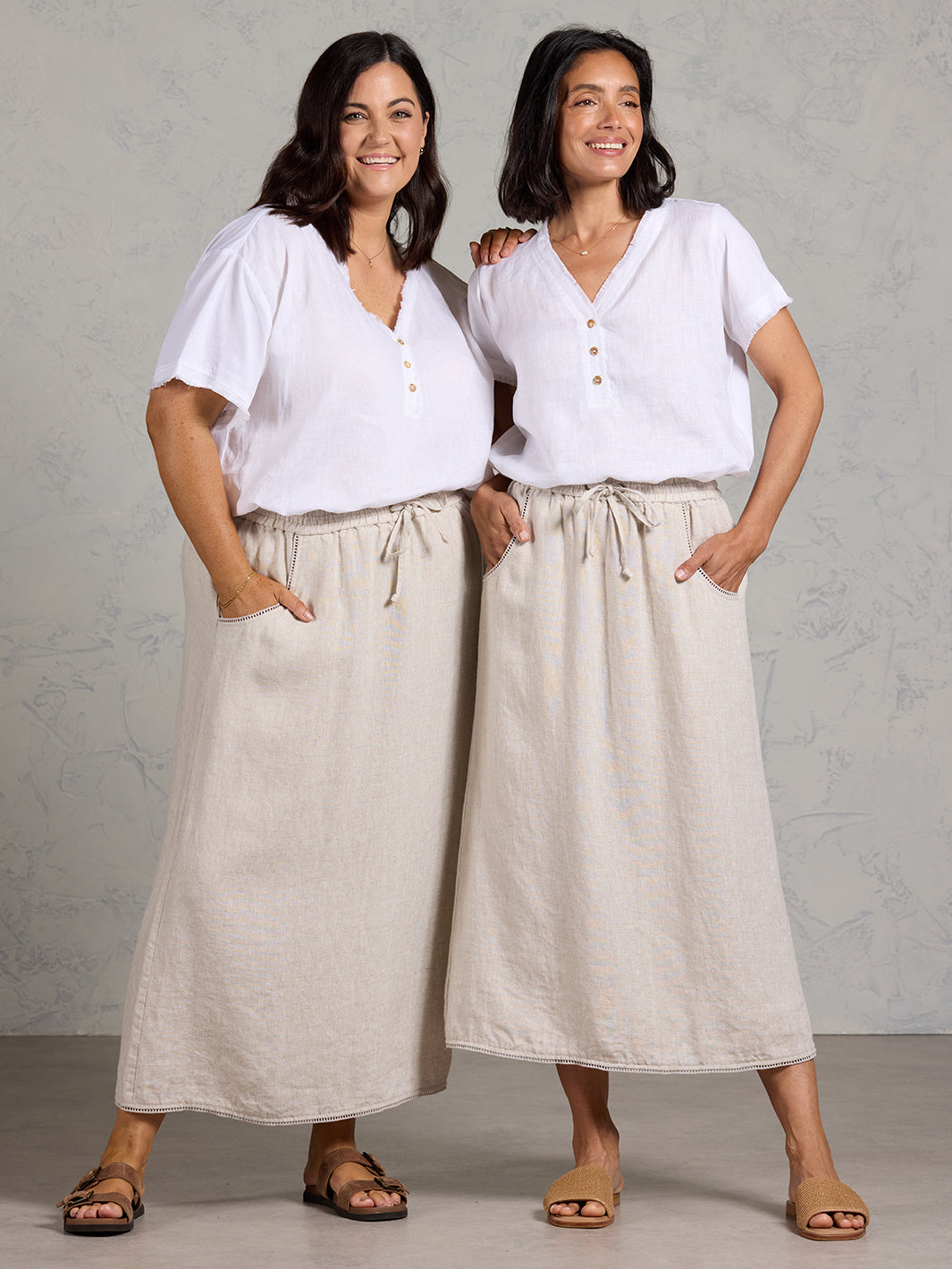 Rosa French Linen Skirt Ash