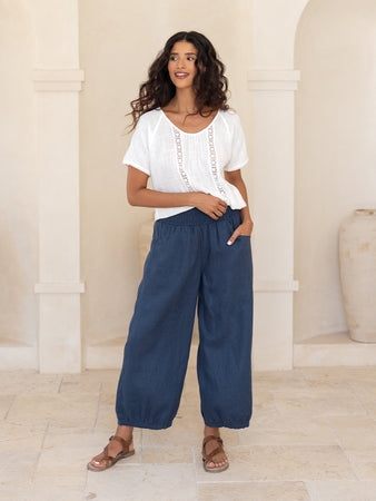 Sadhu French Linen Pants Navy – Nomad the Label US