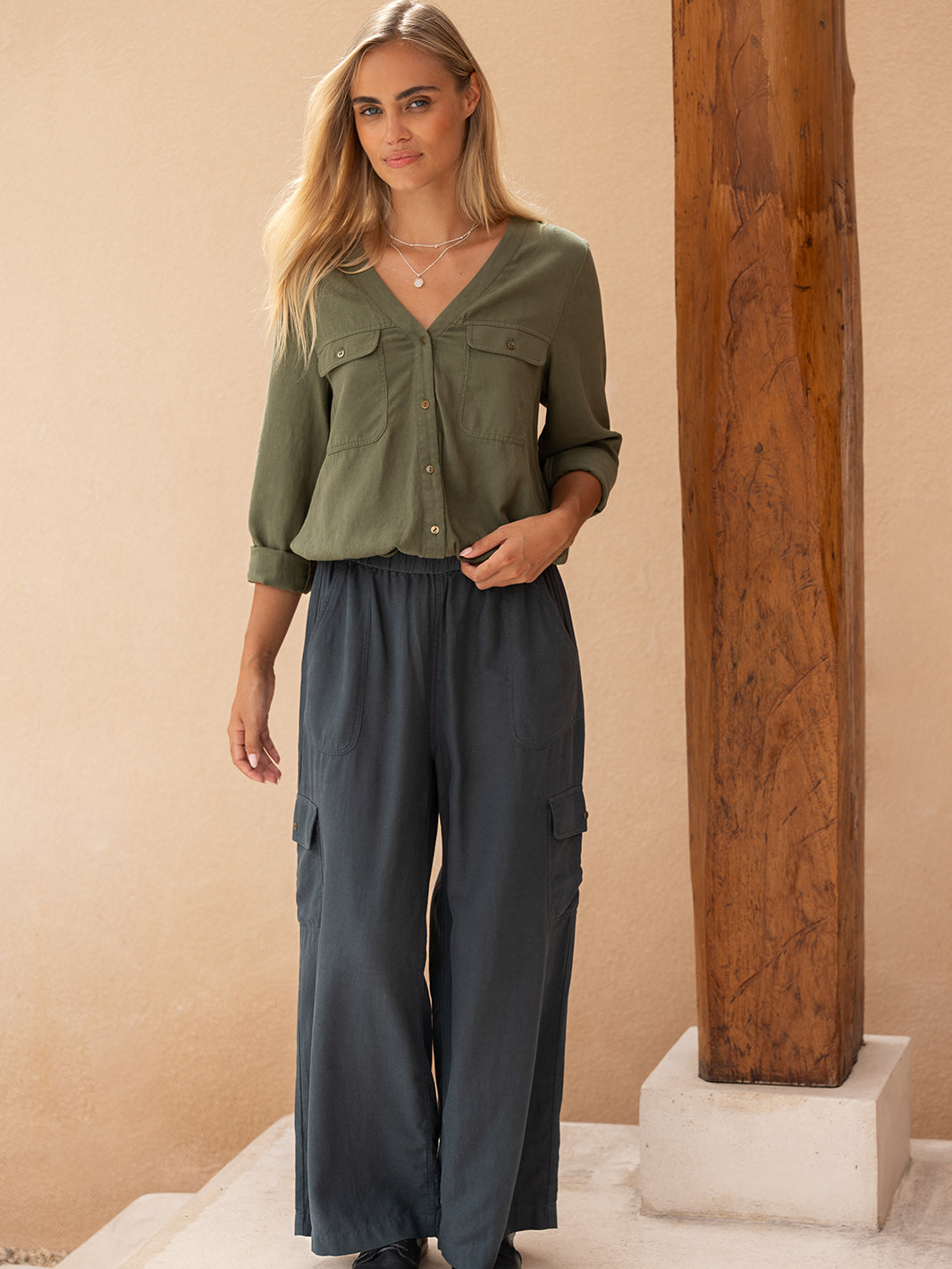 Yves Cargo Top Olive