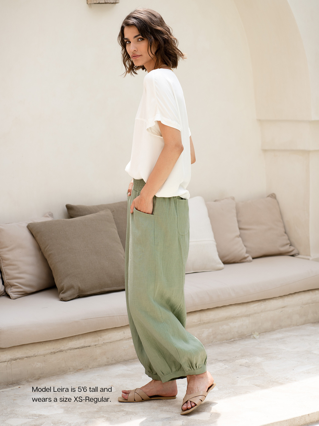 Sadhu French Linen Pants Moss